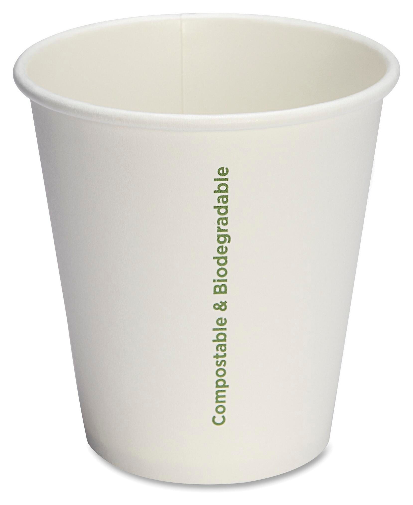 Genuine Joe Compostable Paper Cups, 10 oz, White, 20 per Pack, Item Number 1536975
